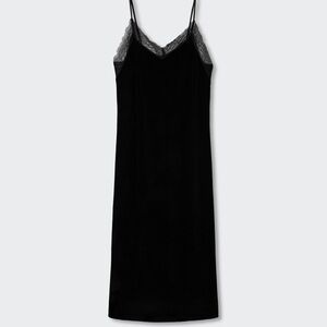 Mango Black Chemise Intimates Sleepwear